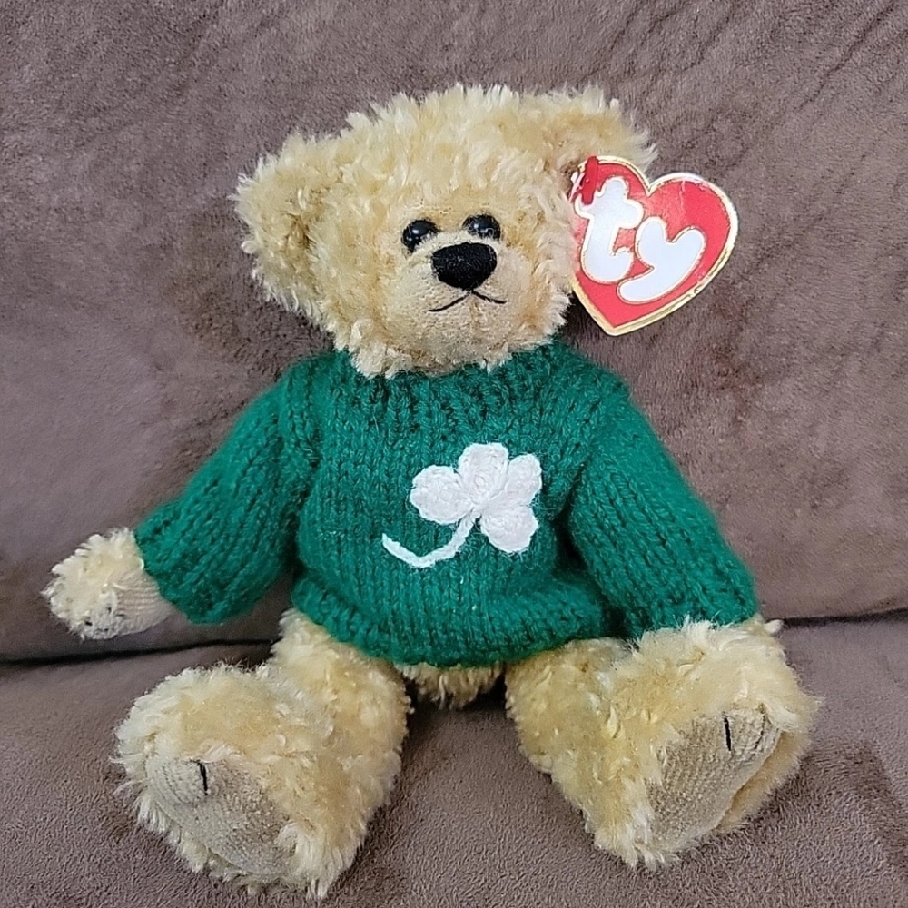 VTG TY Beanie Blarney Bear Attic Treasures ST PATRICK'S DAY Kiss Me I'm Irish